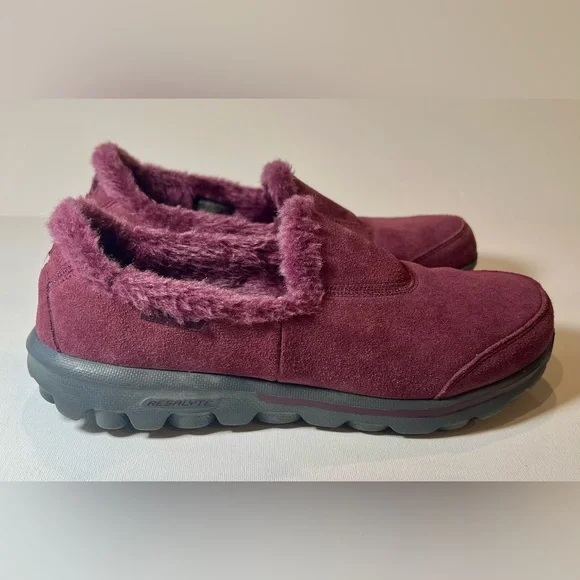 Skechers Plush Maroon Memory Foam Shoes Women’s Size 7 - Picture 7 of 7